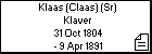 Klaas (Claas) (Sr) Klaver